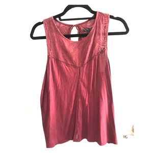 Maroon Tank Top that is embroidered